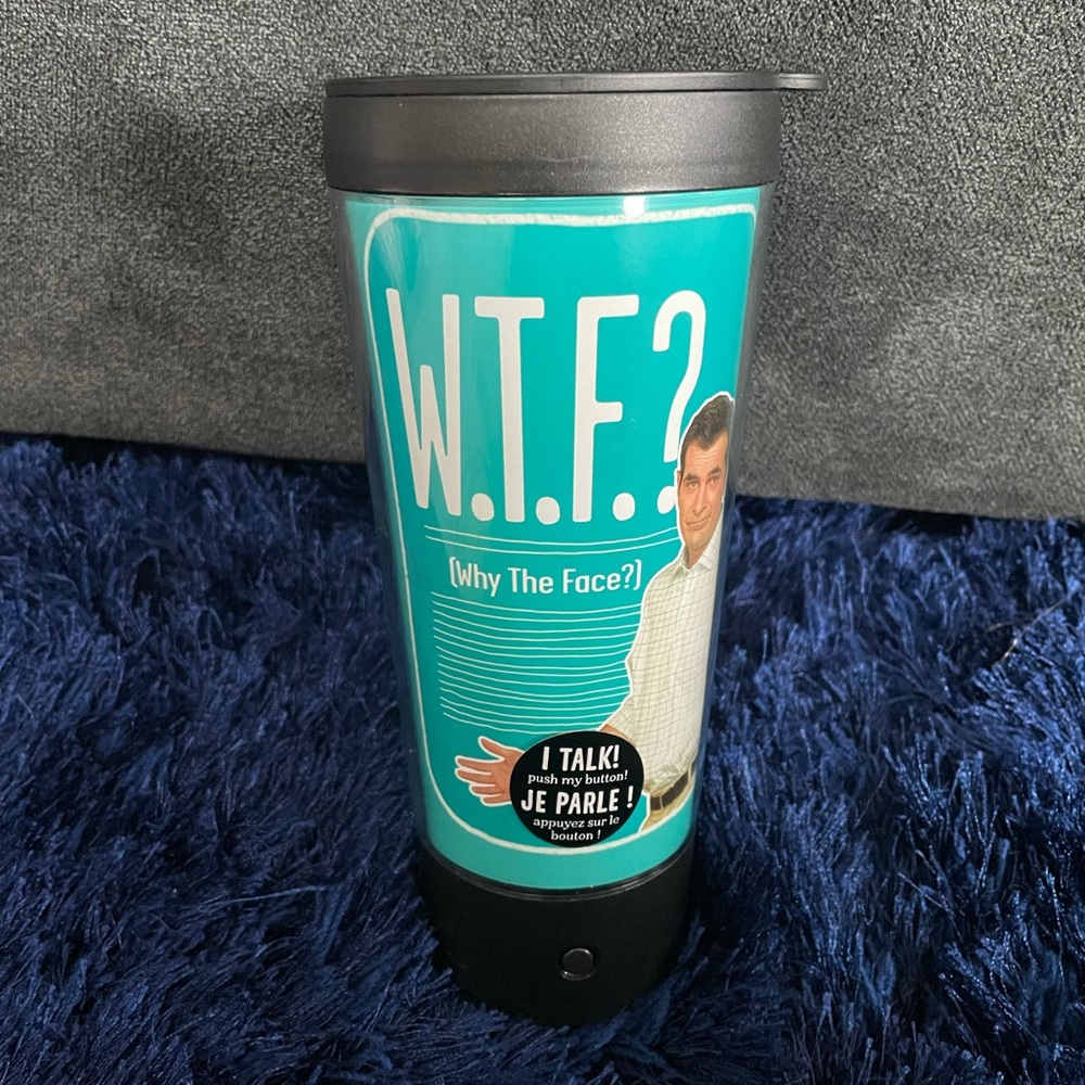 Modern Family Talking Coffee Tumbler WTF Why The Face